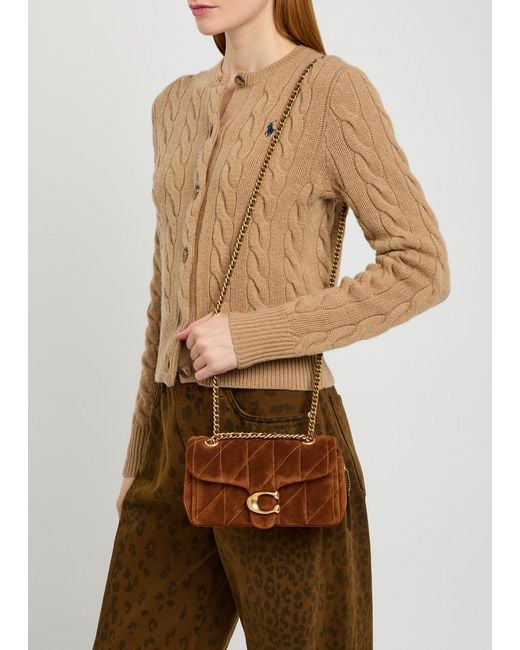 COACH Brown Tabby 20 Quilted Suede Shoulder Bag