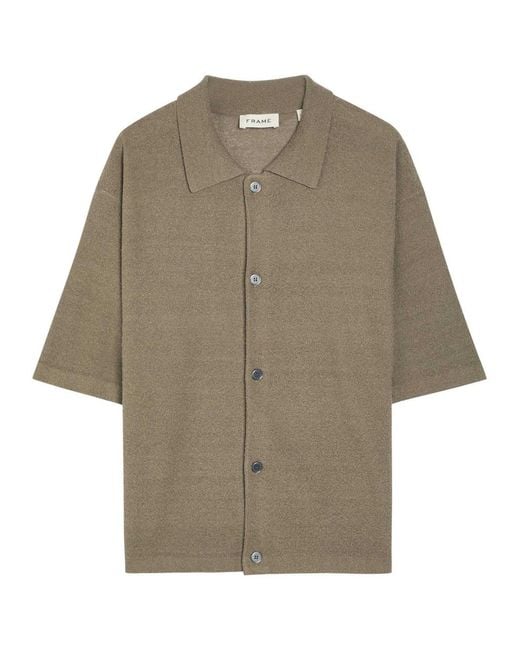 FRAME Natural Textured-Knit Linen And Silk-Blend Shirt for men