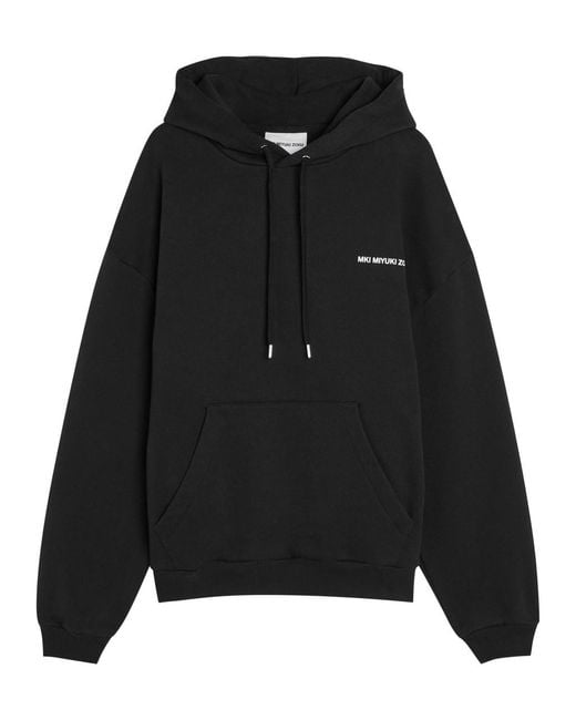 MKI Miyuki-Zoku Black Uniform Hooded Cotton-Blend Sweatshirt for men