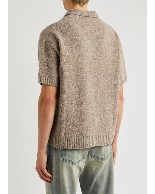 Represent Natural Bouclé Wool-blend Polo Shirt for men