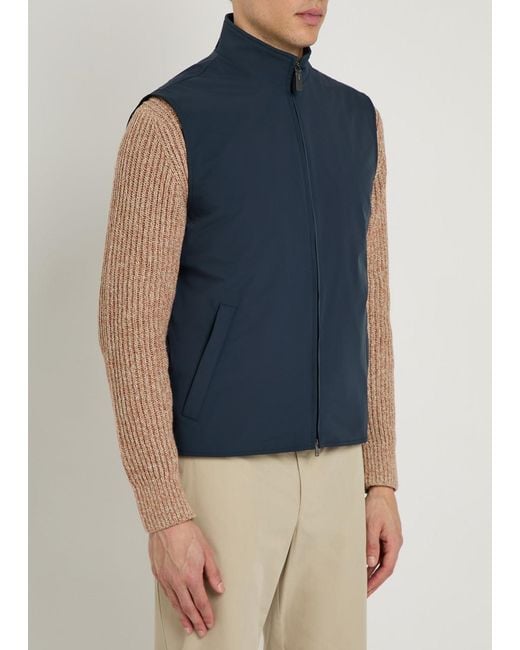 Tod's Blue High-Neck Stretch-Shell Gilet for men