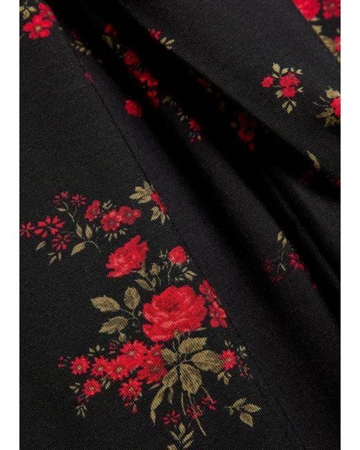 Reformation Black Tommie Floral Stretch-Jersey Maxi Dress