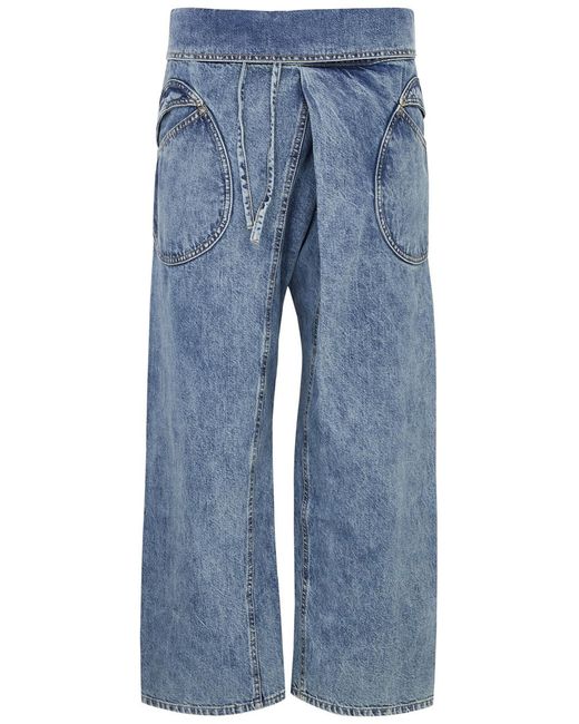 GIMAGUAS Blue Oahu Cropped Wide-leg Jeans