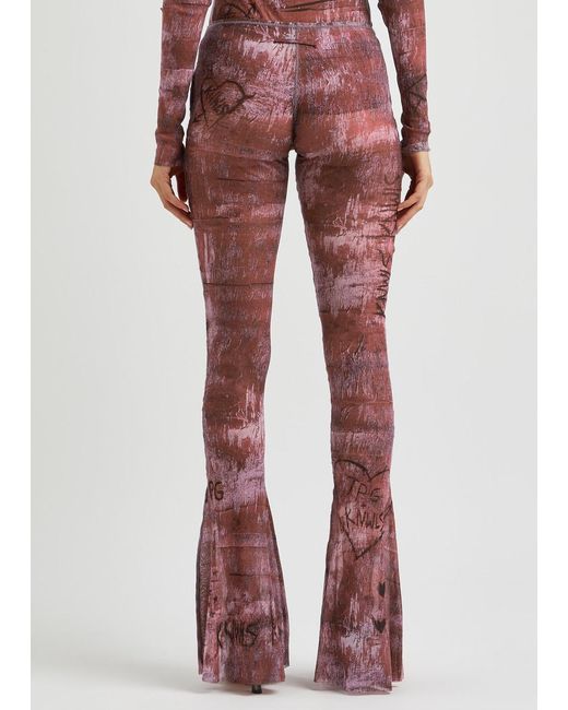 Jean Paul Gaultier Red X Knwls Printed Tulle leggings