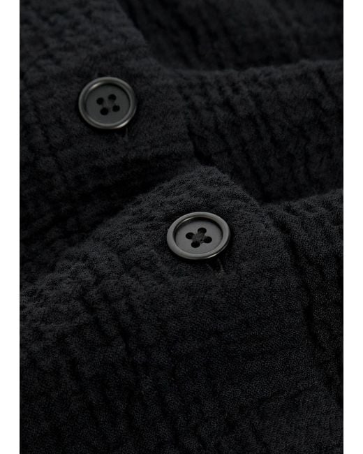 Eileen Fisher Black Seersucker Jacket