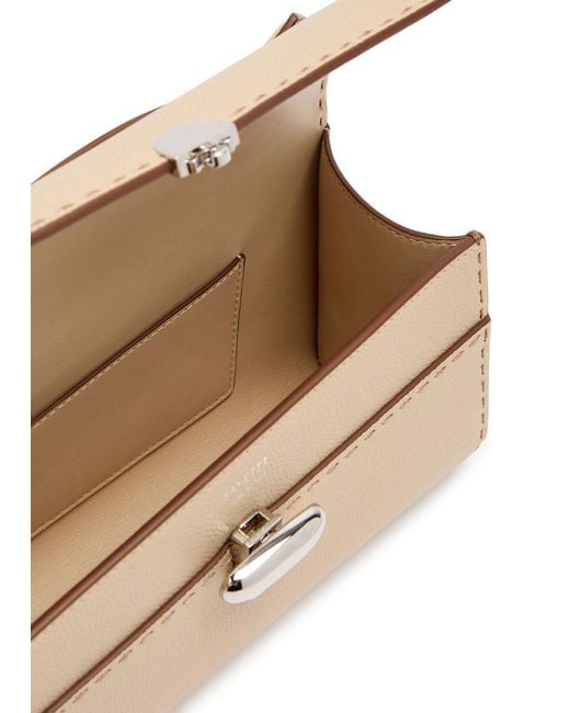 SAVETTE Natural Symmetry Grained Leather Pochette