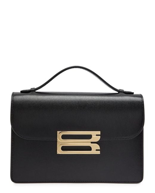 Victoria Beckham Black Dorian Small Grained Leather Top Handle Bag