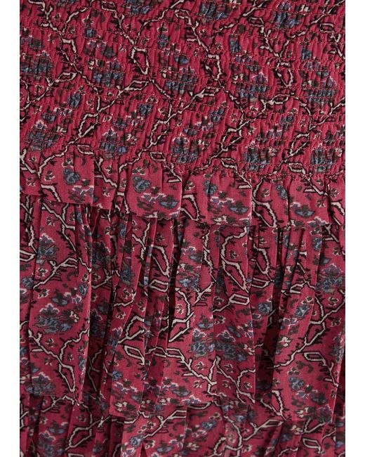 Isabel Marant Red Naomi Floral-Print Cotton Mini Skirt
