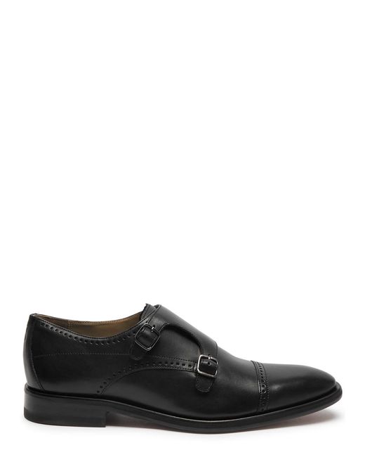 Oliver Sweeney Black Ackergill Leather Monk Strap Shoes for men