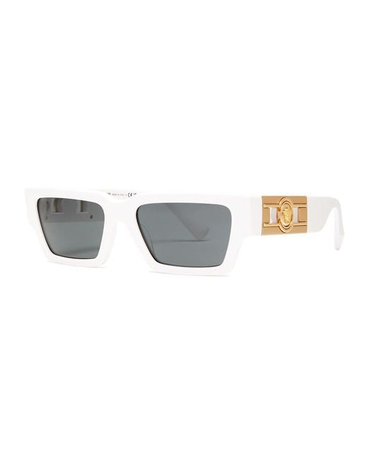 Versace White Rectangle-frame Sunglasses