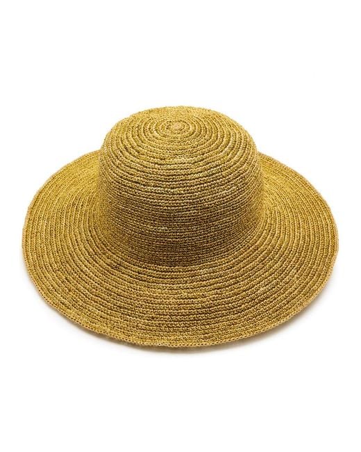 Sensi Studio Yellow Metallic Mouldable Straw Hat