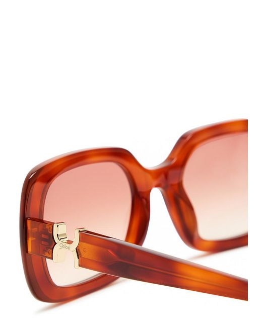 Chloé Pink Marcie Square-Frame Sunglasses