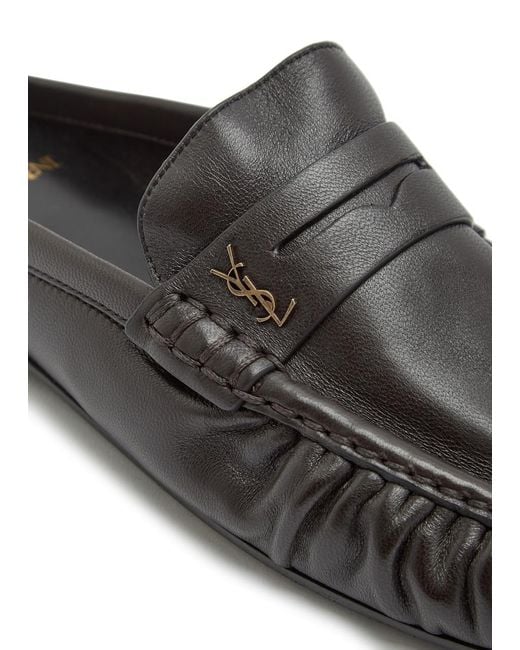 Saint Laurent Gray Le Loafer 15 Leather Loafers