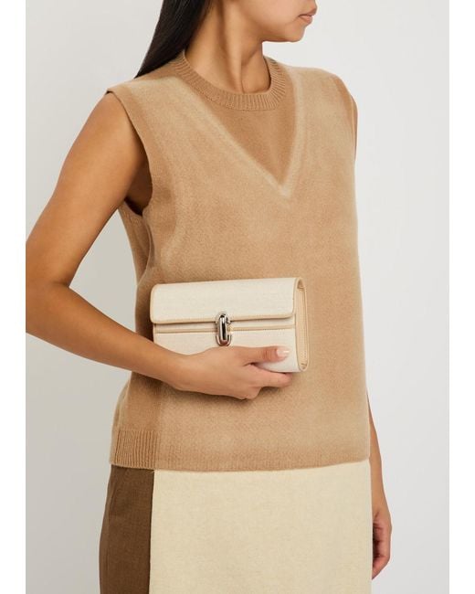 SAVETTE Natural Symmetry Canvas And Leather Mini Bag