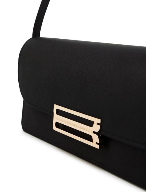 Victoria Beckham Black Dorian East-West Satin Clutch