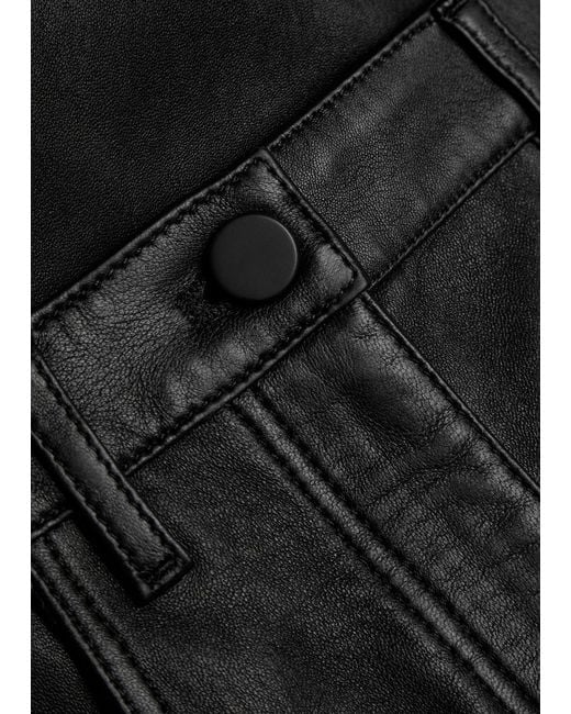 Joseph Gray Duke Straight-Leg Leather Trousers