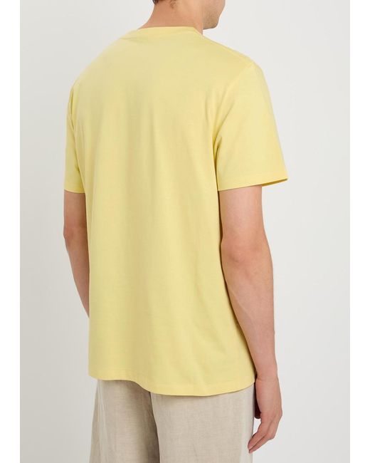 Loewe Yellow Logo-Embroidered Cotton T-Shirt for men
