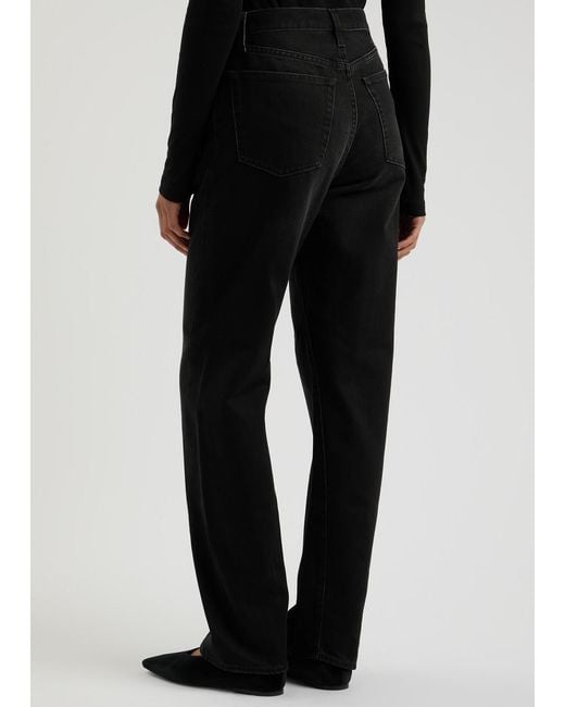 Totême Black Twisted Seam Straight-Leg Jeans