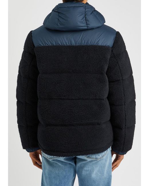 Polo Ralph Lauren Blue Panelled Quilted Faux Shearling Jacket for men