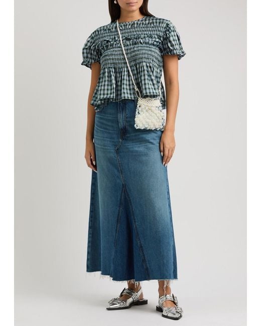 人気【Sister Jane】DREAM Arabella チェック フリル バッグ 青 SISTER JANE Dream Arabella Mini Dress in Blue | endource