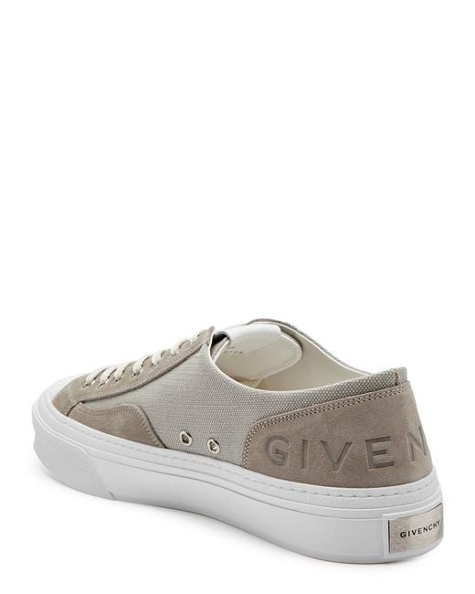 Givenchy Gray City Panelled Canvas Sneakers for men