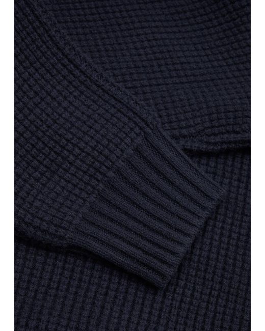 FRAME Blue Waffle-knit Wool Jumper for men