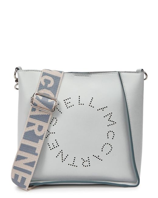 Stella McCartney Gray Stella Logo Mini Faux Leather Cross-Body Bag