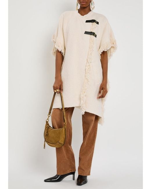 Isabel Marant Natural Greya Bouclé Wrap Coat