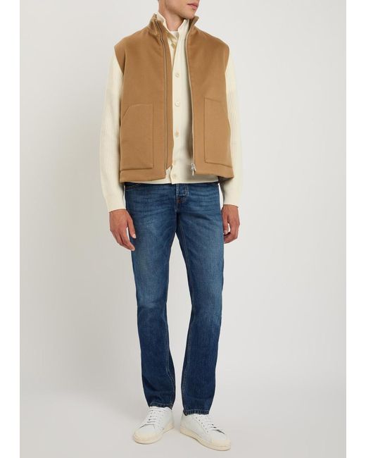 Lardini Brown Wool And Silk-Blend Gilet for men