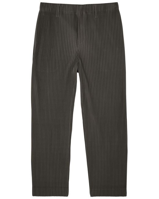 Issey Miyake Gray Homme Plissé Pleated Jersey Trousers for men