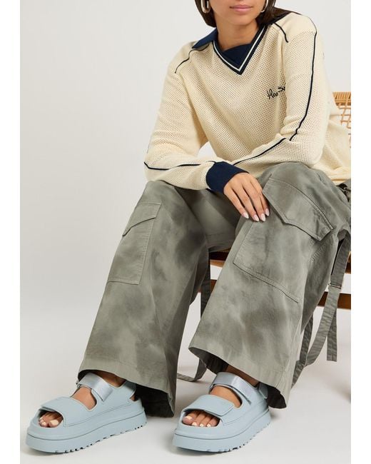 Ugg White Golden Glow Rubber Sandals