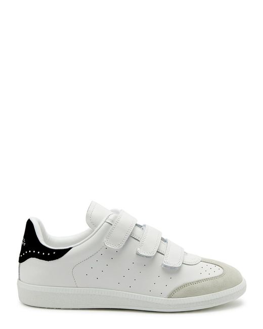 Isabel Marant White Beth Panelled Leather Sneakers