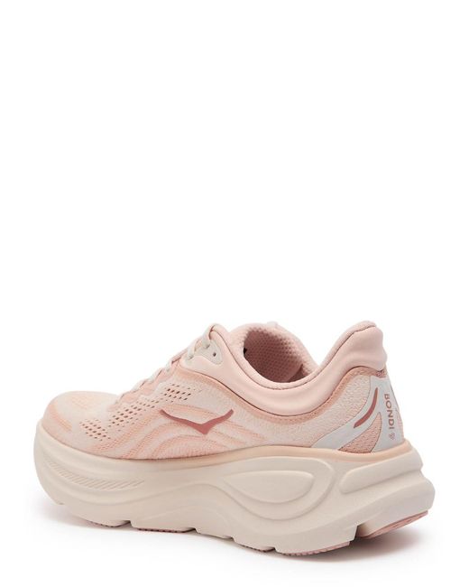 Hoka One One Pink Bondi 9 Mesh Sneakers