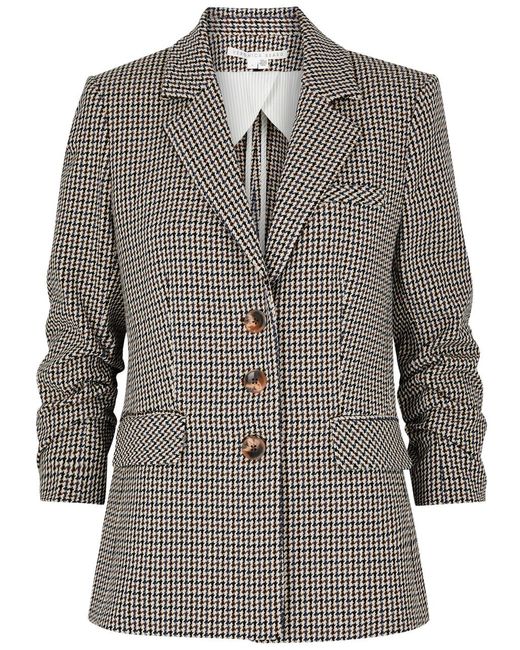 Veronica Beard Gray Berkshire Houndstooth Woven Blazer