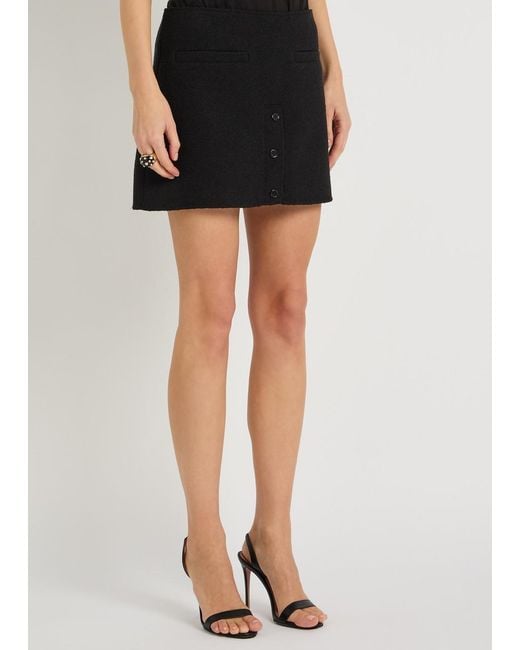 Courreges Black Tweed Mini Skirt