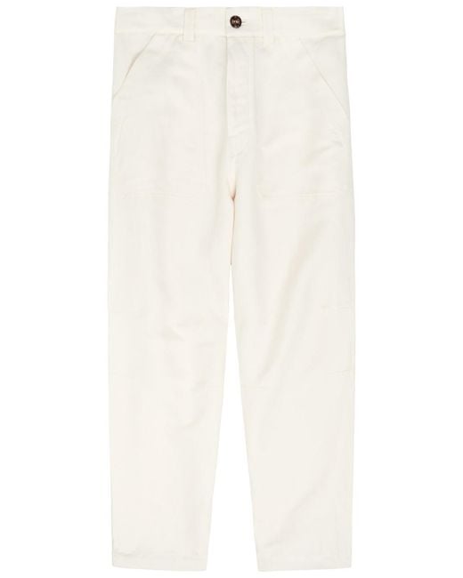 Brunello Cucinelli White Relaxed Linen And Cotton-Blend Trousers for men