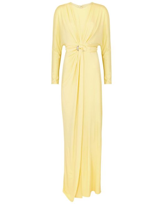 Jonathan Simkhai Yellow Maisie Draped Stretch-Jersey Gown