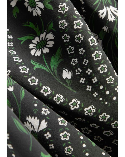 Veronica Beard Black Ashlynn Floral Stretch-Silk Blouse