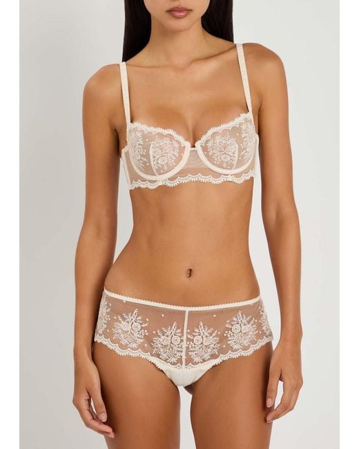 Simone Perele Natural Intrigue Embroidered Tulle Underwired Bra