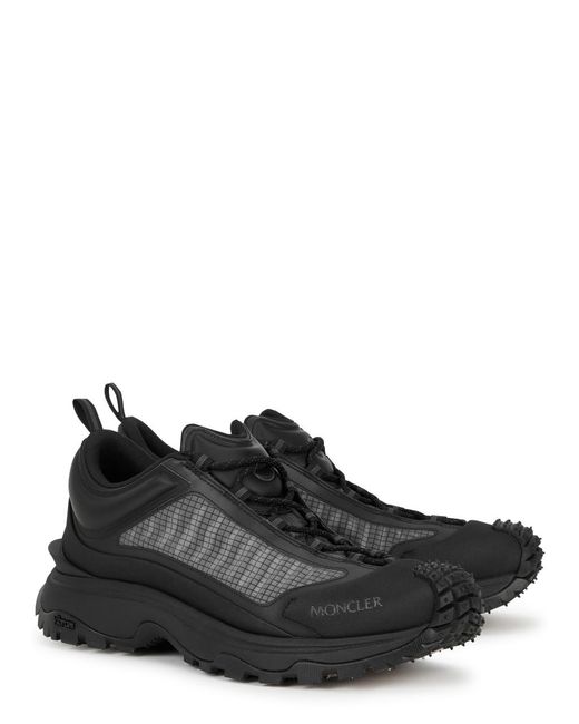 Moncler Black Trailgrip Panelled Mesh Sneakers for men