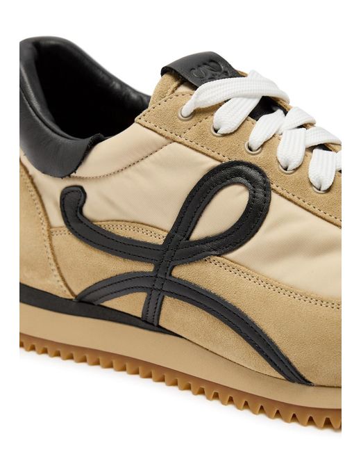 Loewe Brown Flow Runner Panelled Brushed Suede Sneakers for men