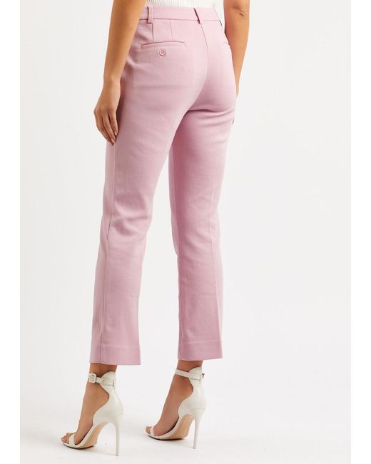 Weekend by Maxmara Pink Basco Cotton-blend Trousers