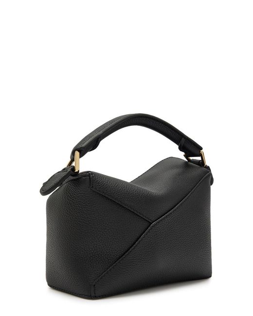 Loewe Black Puzzle Edge Mini Grained Leather Top Handle Bag