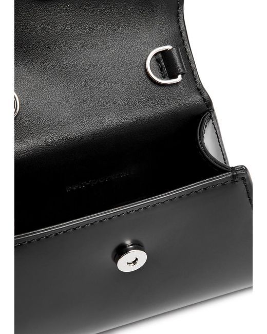 Self-Portrait Black Micro Bow-embellished Leather Top Handle Bag
