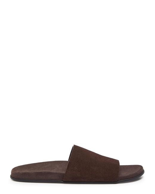 The Row Brown Hugh Suede Sliders