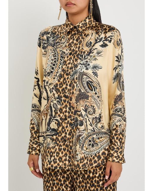 Etro Multicolor Leopard-Print Silk Shirt