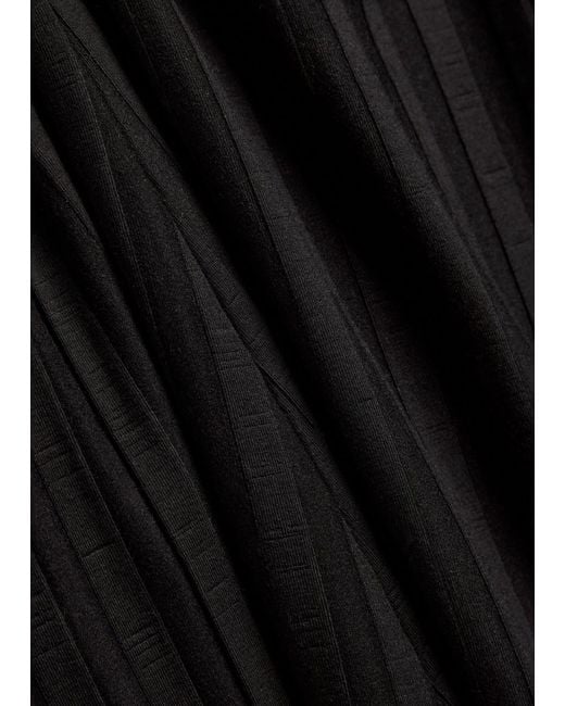 Reformation Black Libra Subtle-Stripe Stretch-Jersey Mini Dress