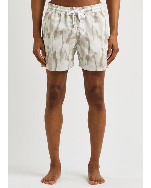 Frescobol Carioca White Sport Printed Shell Swim Shorts for men