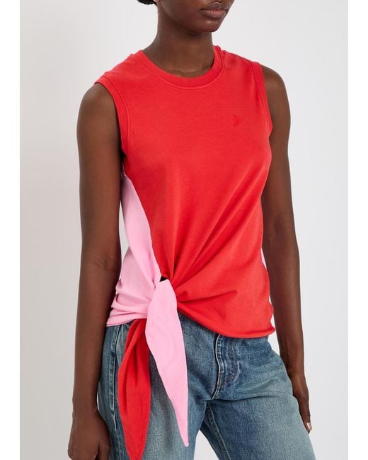 J.W. Anderson Red Colour-Blocked Cotton Tank Top