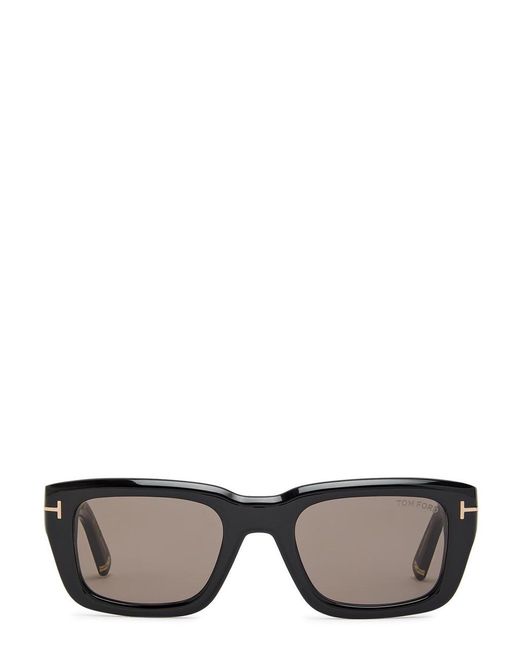 Tom Ford Brown Icon Rectangle-Frame Sunglasses
